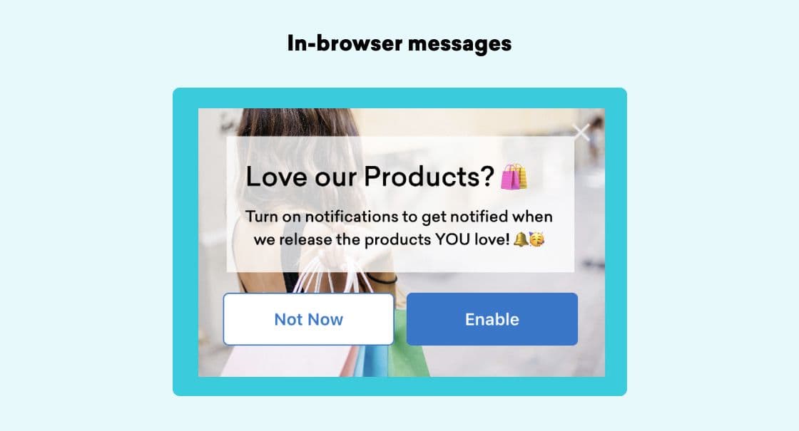 While many brands facilitate repeat engagement by encouraging customers to opt into email marketing or to download their mobile app, web push offers another avenue for extending the conversation between visits.