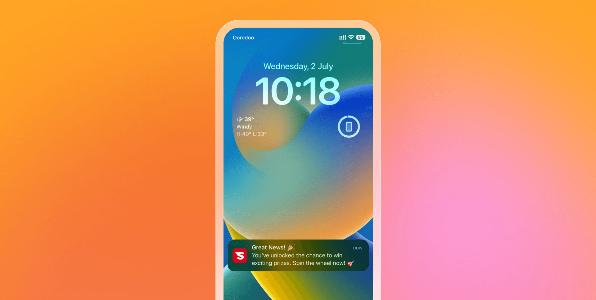 a cell phone displays the time as 10:18 on wednesday 2 july