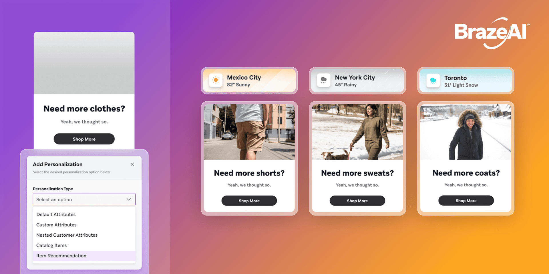 a purple and orange advertisement for brazeai