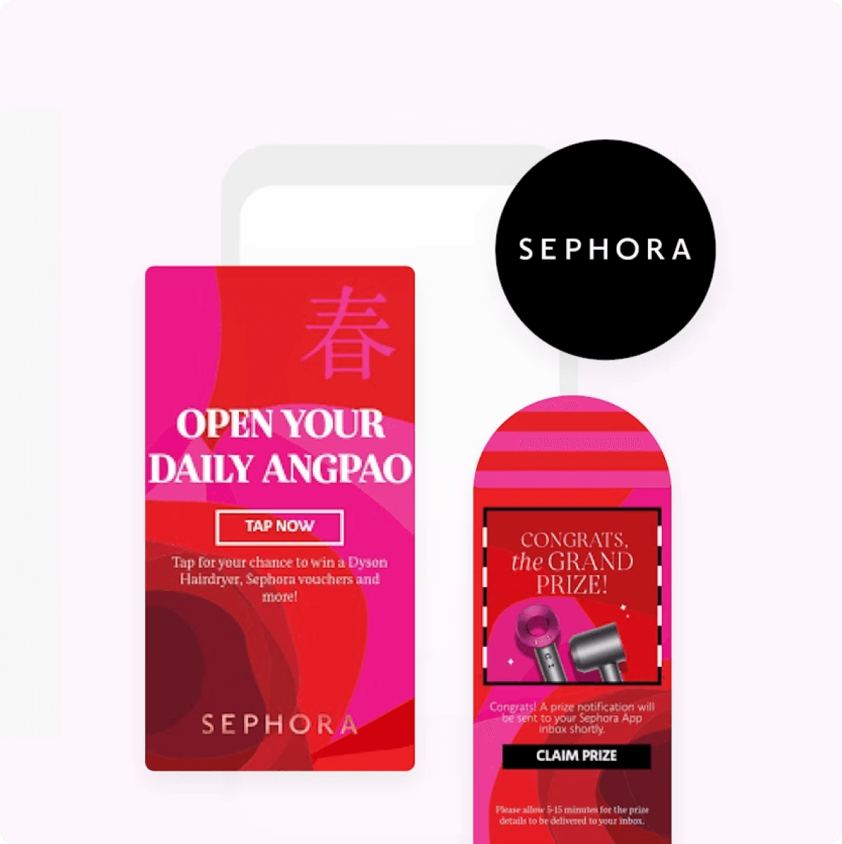 a sephora advertisement that says open your daily angpao