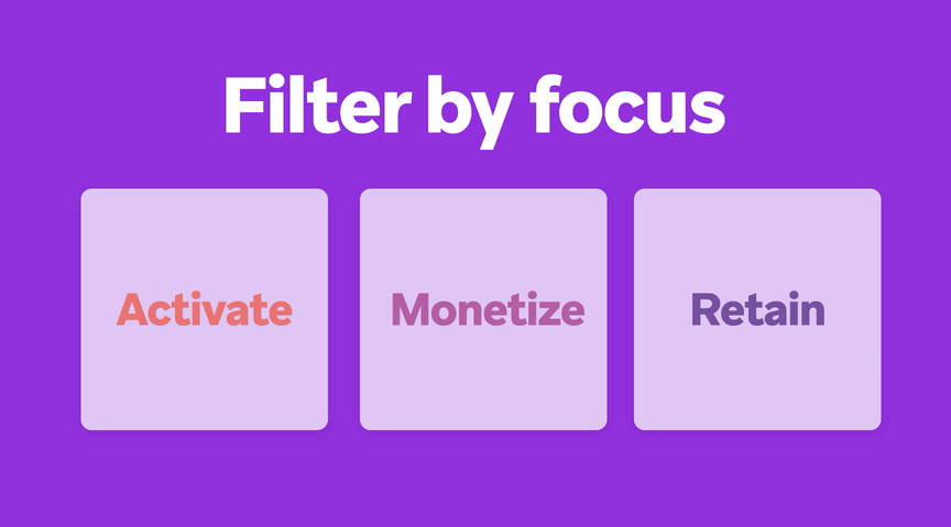 a purple background with the words filter by focus on it