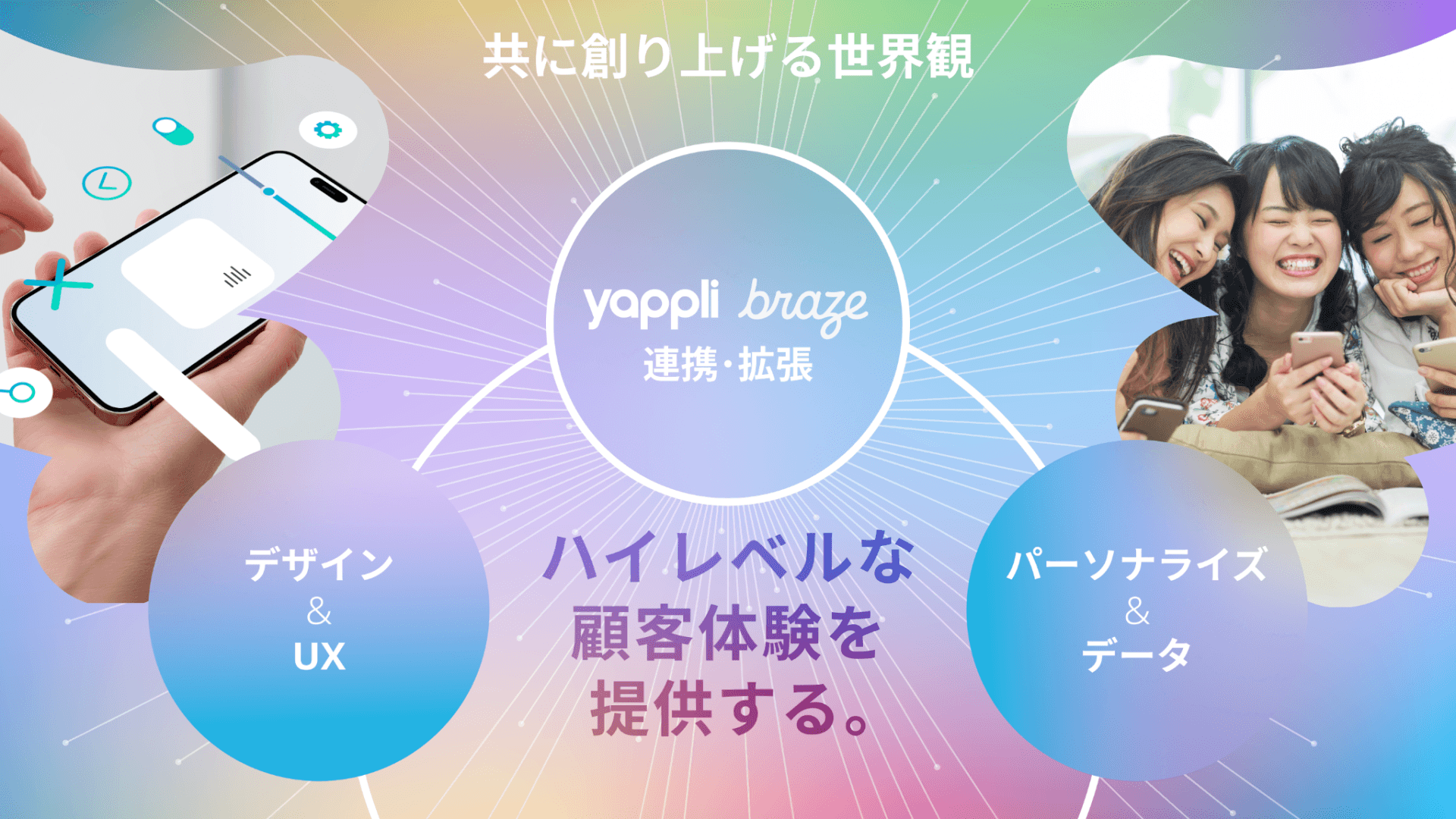 yappliのスライド「共につくりあげる世界観」がかかれている