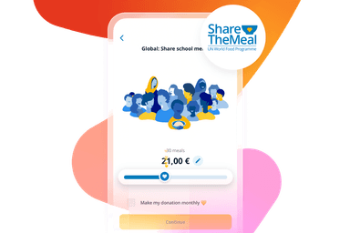 a phone screen that says share the meal on it
