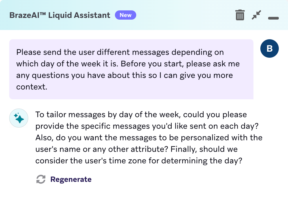 Example output of the "Use app activity" prompt.