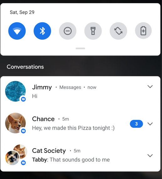 Android Conversation Push example