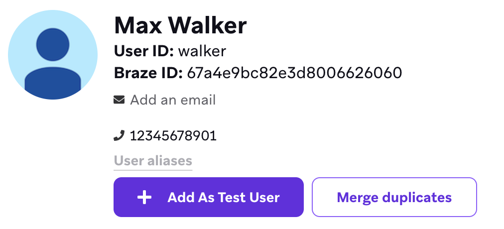 One of the duplicate user's profiles.