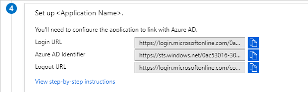 Azure URLs for configuration.