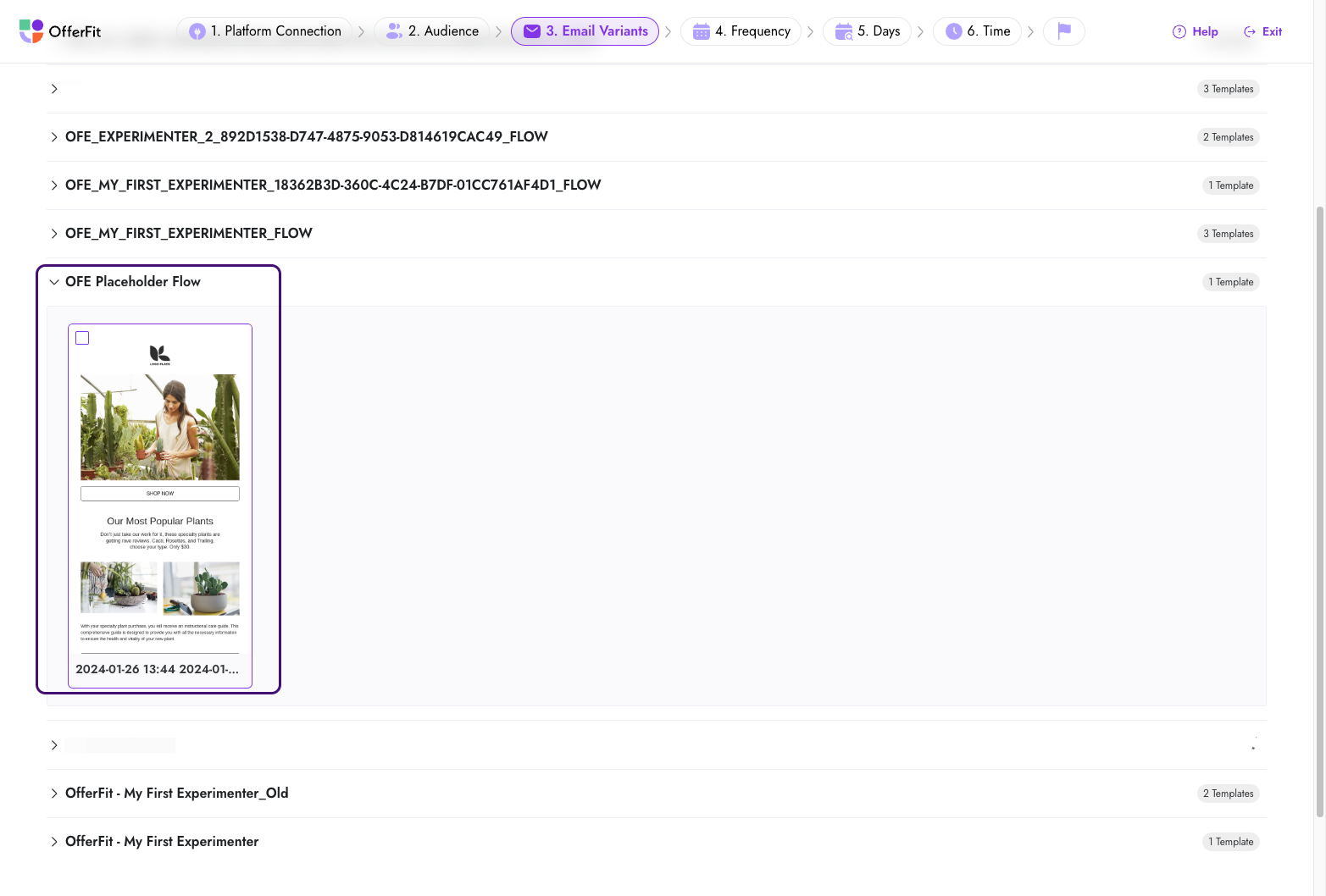 An example of a placeholder Klaviyo template in the Decisioning Studio Go portal.