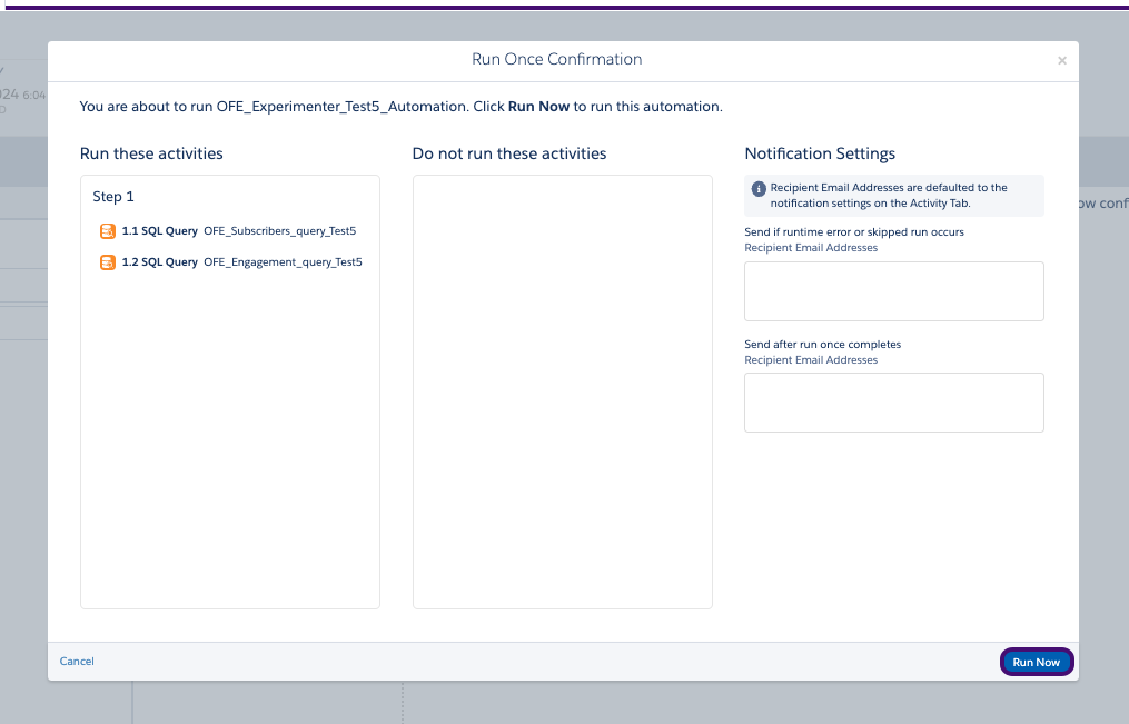 A selected SQL Query activity.