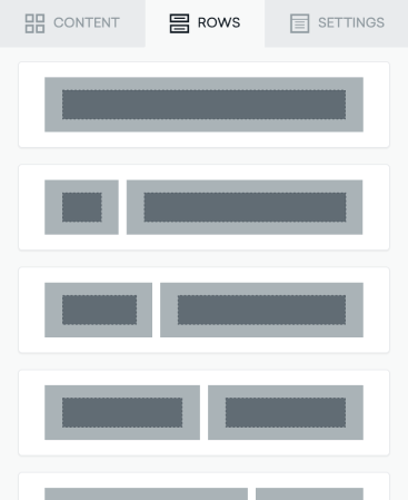 The 'Content' tab that includes basic blocks, media, and advanced