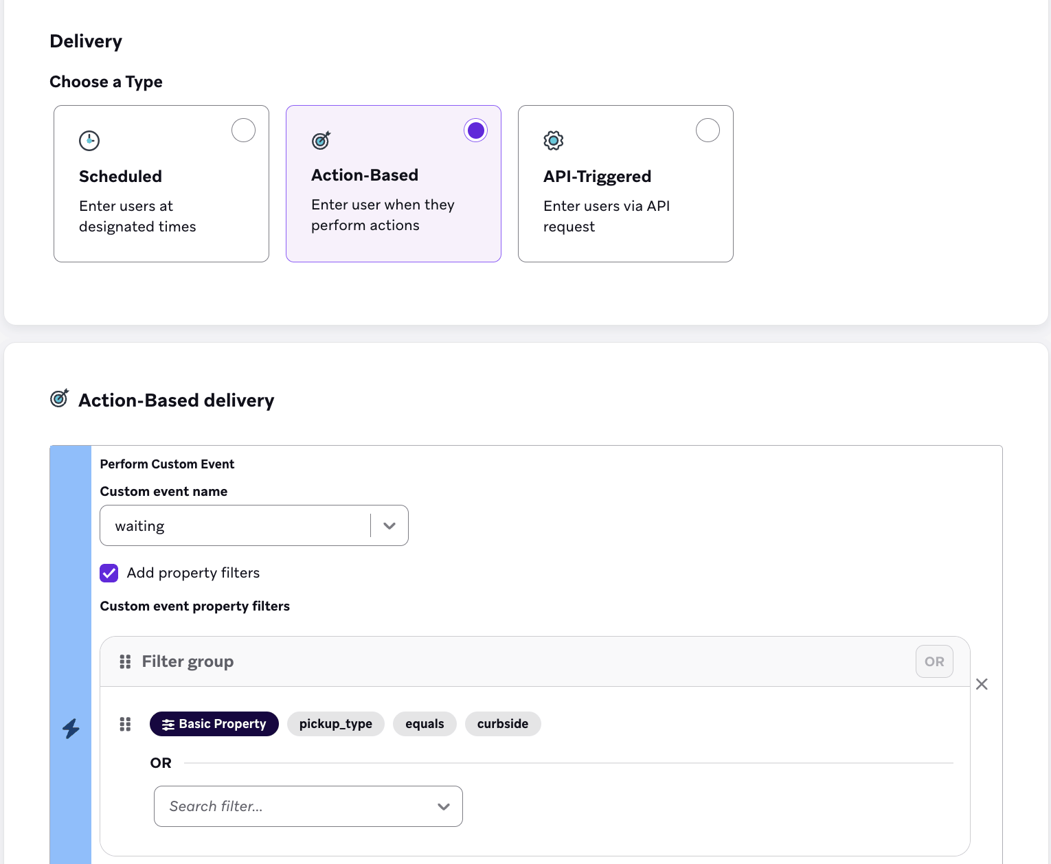 Trigger an alert when a customer enters a virtual pickup area