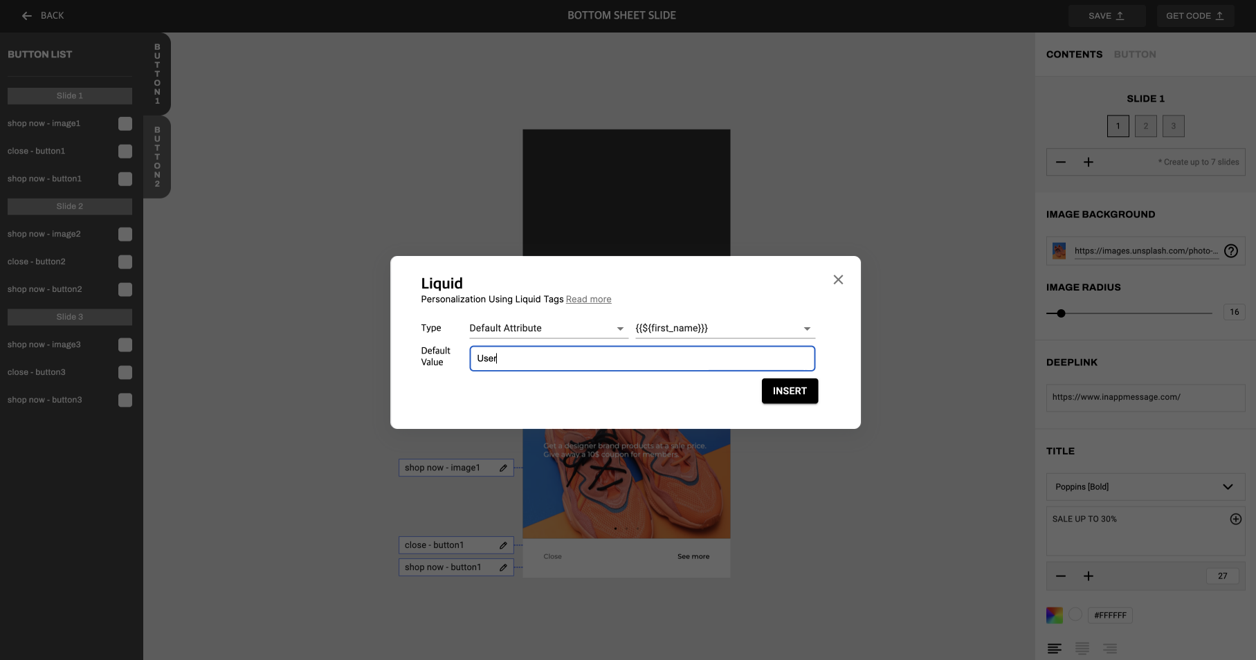 The IAM Studio UI showing the options to customize event/attribute logging. These options include that user behavior log.