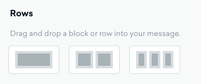 Option to select the type of row in your message.