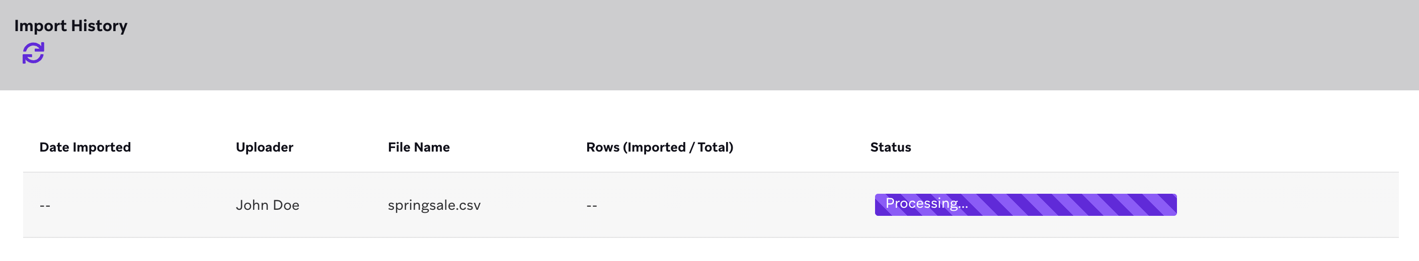 Promotion codes in the process of being uploaded.