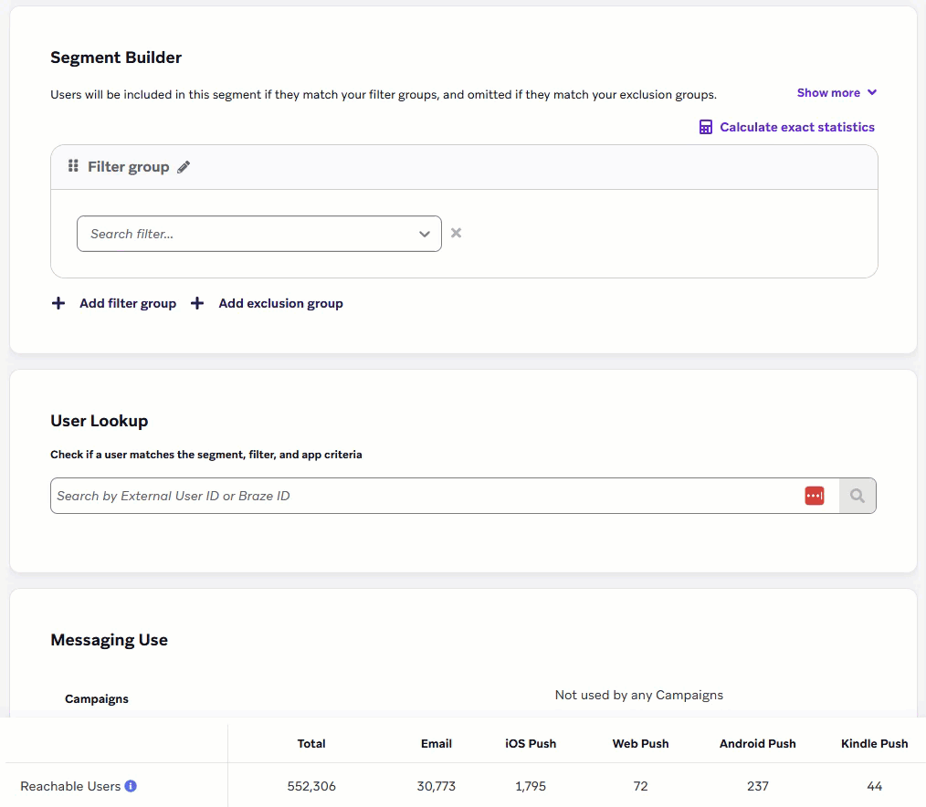 Filtering for users who made exactly three purchases