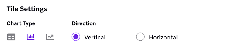 Toggles for different chart types.
