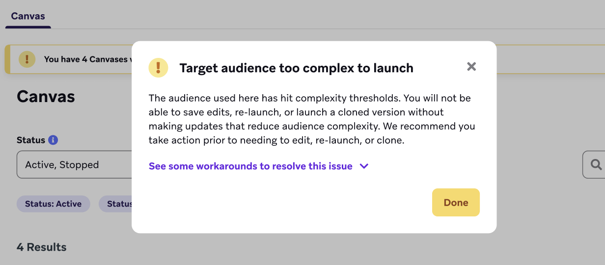 Error for a target audience that hits the complexity threshold.
