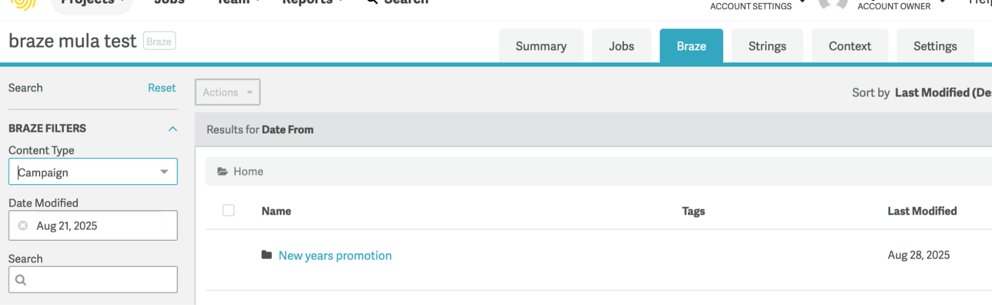Braze email with translation tags.