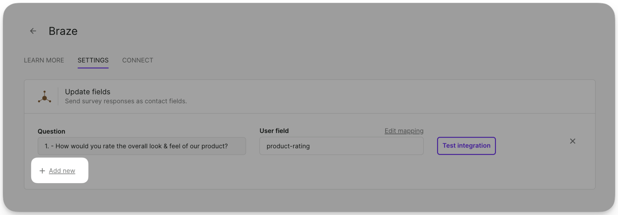Connect more questions to your integration