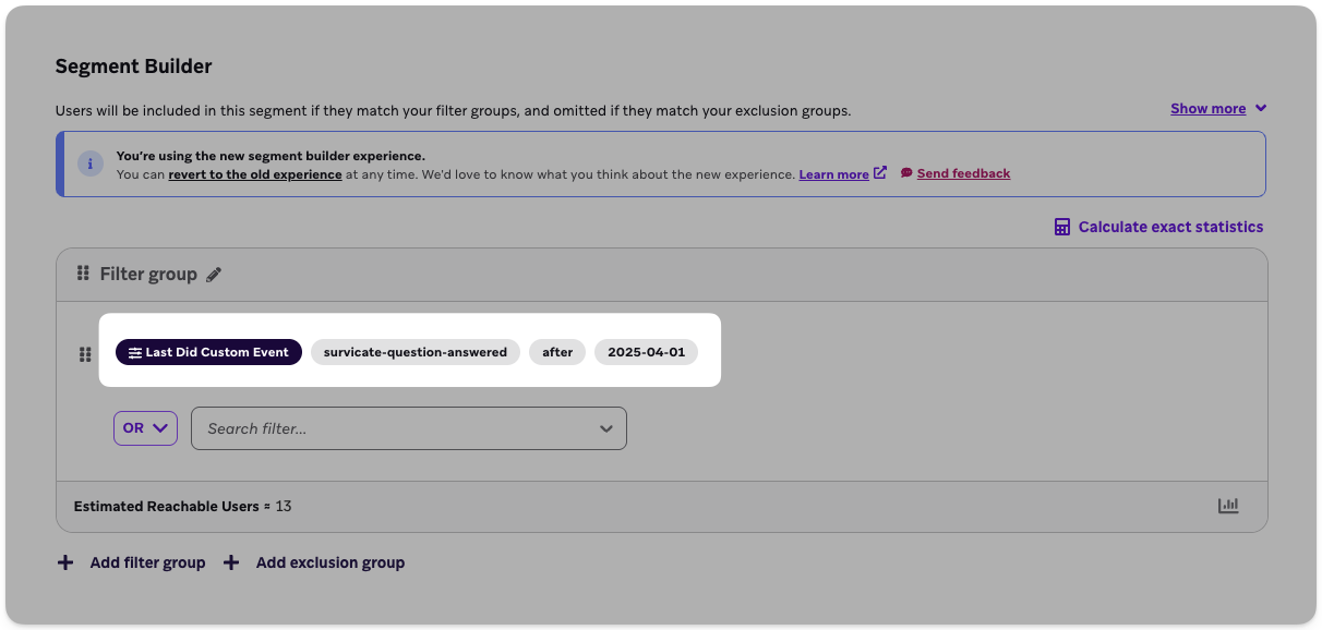 The event contains event properties with the answer