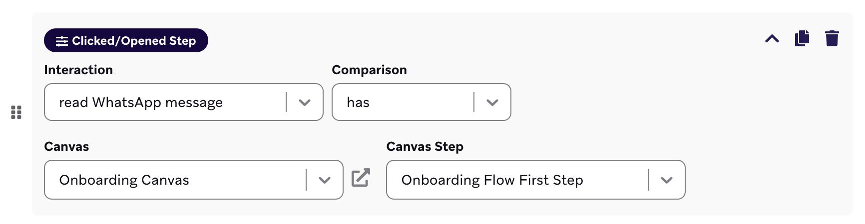 Filter for reading a WhatsApp step.