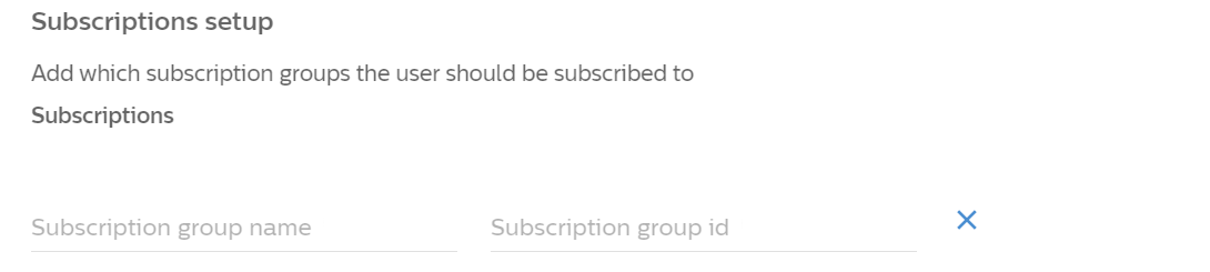 An image prompting you for a subscription group name and ID.