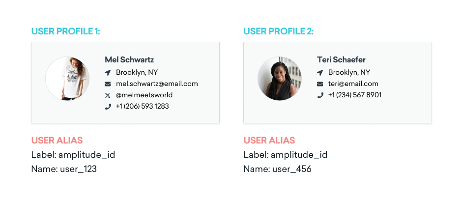 Two different user profiles for separate users with the same user alias label but different alias names