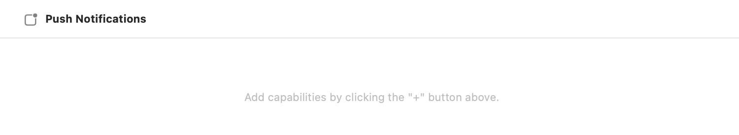 The 'Signing & Capabilities' section in an Xcode project.