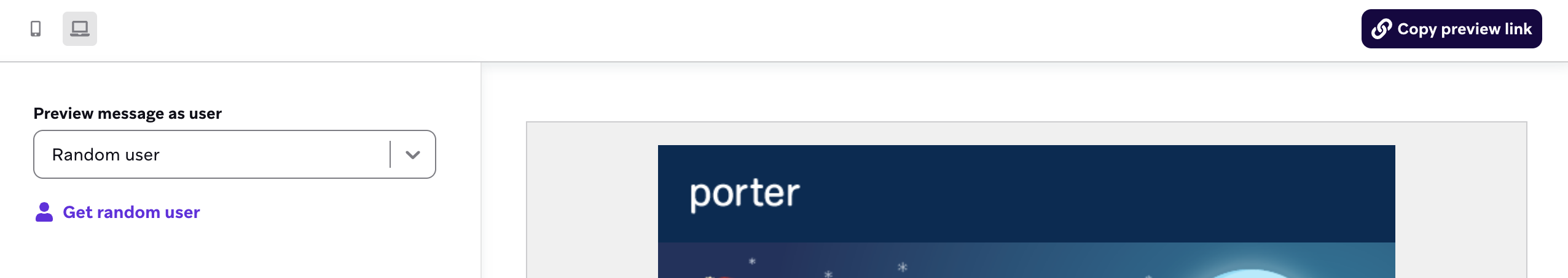 "Preview" tab for the HTML Content Block composer.