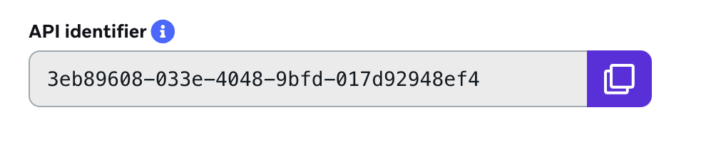 API Identifier section of an HTML email template