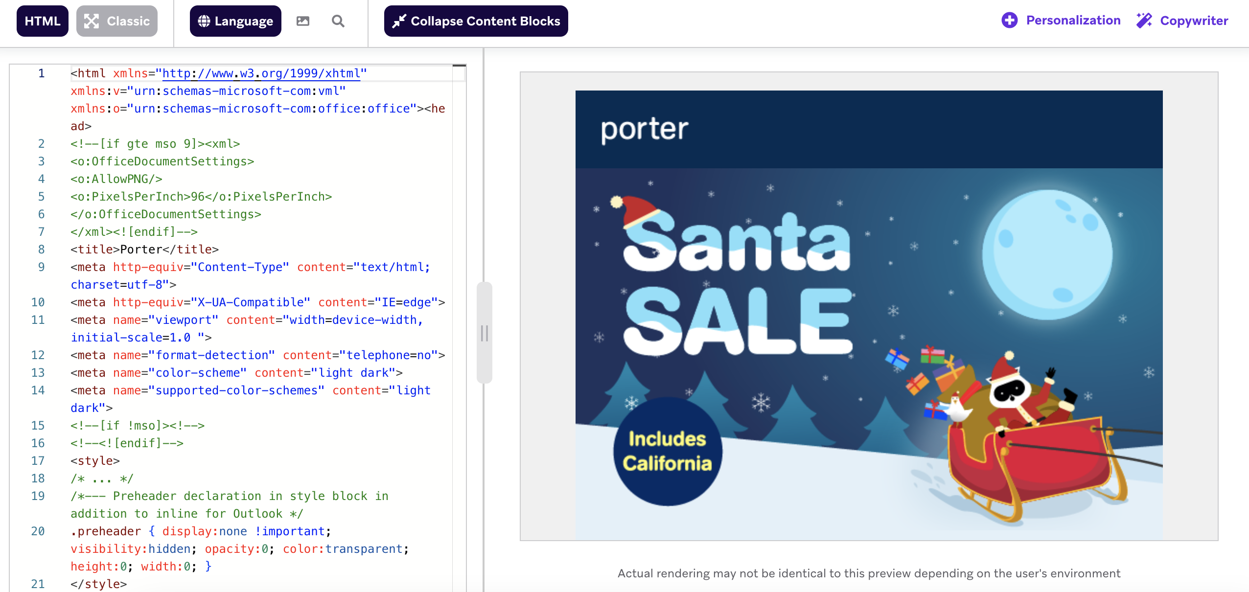 HTML Content Block composer
