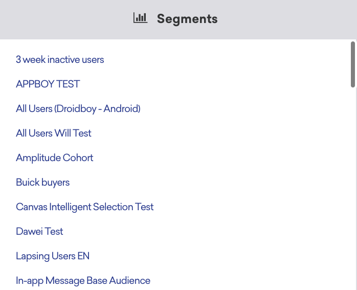 List of Segments