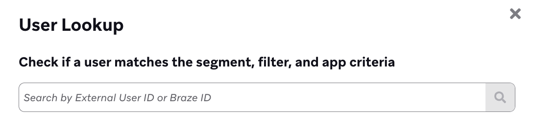 User Lookup section with a search field.