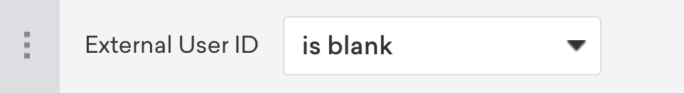 Filter by external user ID is blank