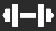 Ein Hantel-Symbol.