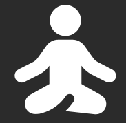 Ein Symbol einer Person in einer Yoga-Pose.
