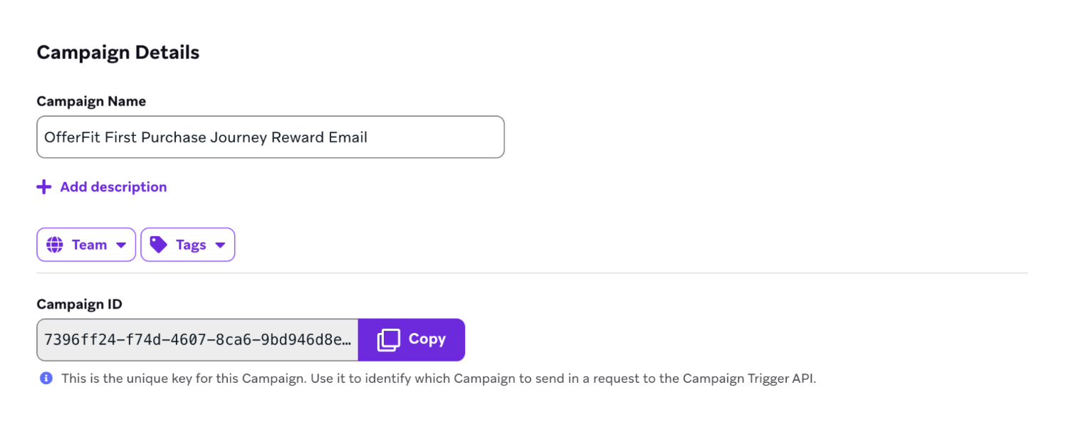 Konfigurationsbeispiel für eine E-Mail-Campaign in Decisioning Studio