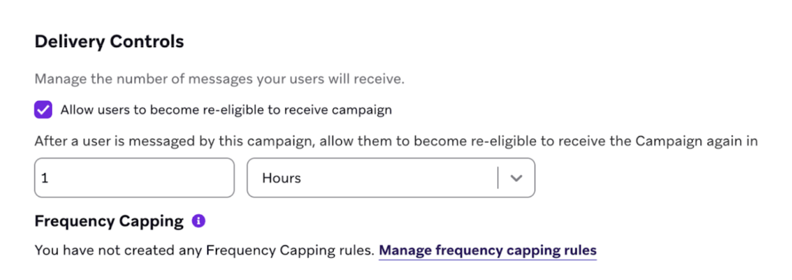 Diagramm zur Frequency-Cap-Konfiguration in Decisioning Studio