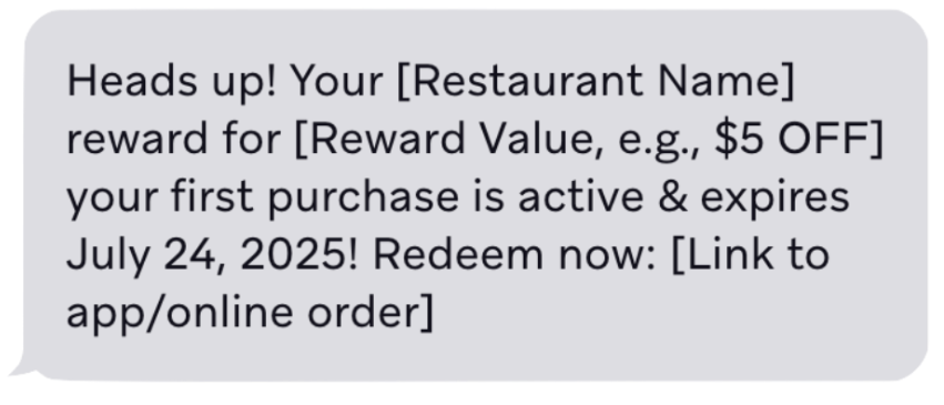 Resultierende SMS-Nachricht mit personalisierten Inhalten