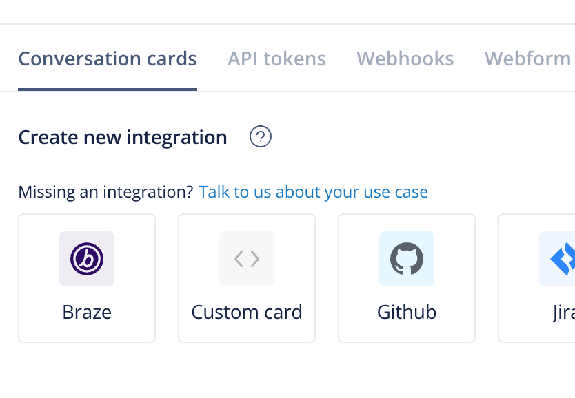 Die Seite „Braze-Widget erstellen“ in Dixa, auf der Sie den Widget-Namen, die API-URL und den API-Schlüssel eingeben.