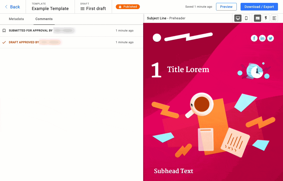 Dyspatch-Template exportieren