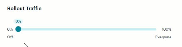 Bewegtes Bild eines Rollout-Verkehrsreglers, der von 0 % auf 100 % läuft.