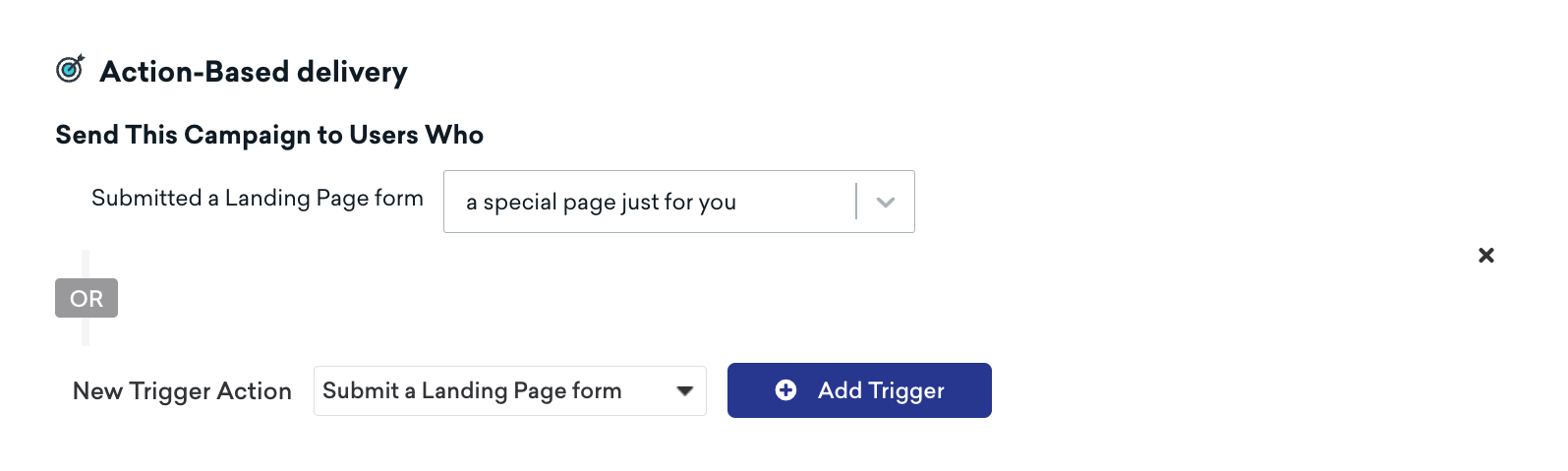 Landing-Page-Triggeraktion im Messaging.