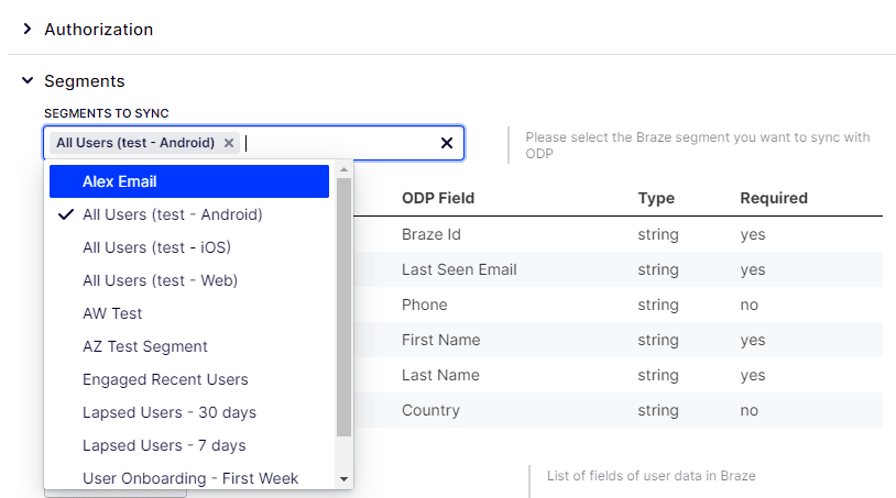 Optimizely-Braze-Segment-Synchronisierung.