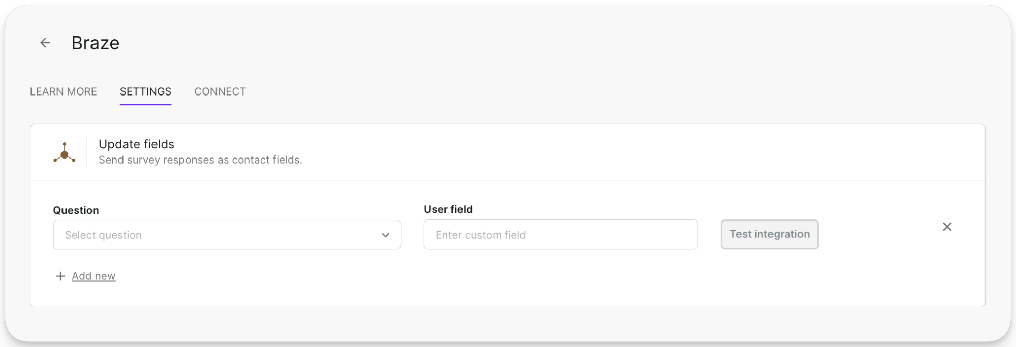 Wählen Sie den Abschnitt „Update fields“