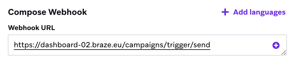 Webhook-URL-Feld im Abschnitt „Webhook verfassen“.
