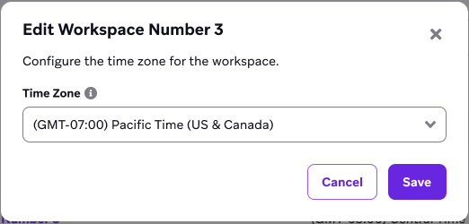 Dropdown-Menü mit der ausgewählten GMT-Zeitzone.