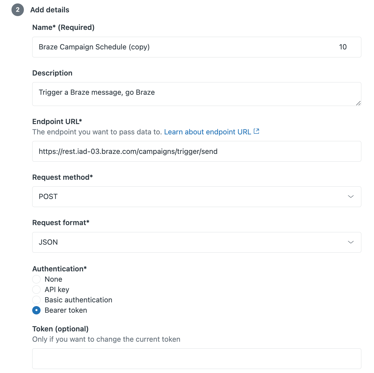Ein Beispiel für einen Zendesk-Webhook.