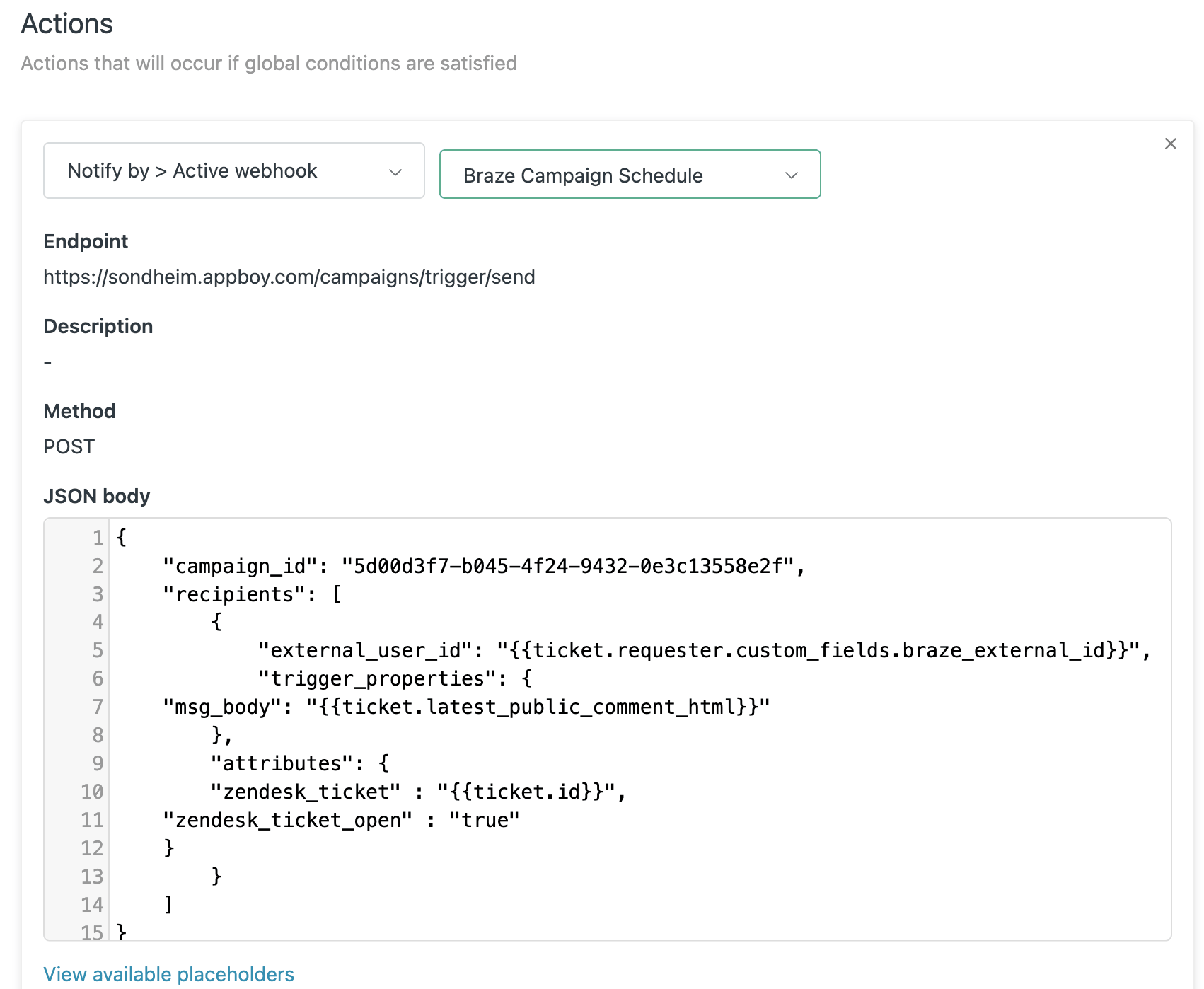 Respond via SMS Braze – JSON-Body.