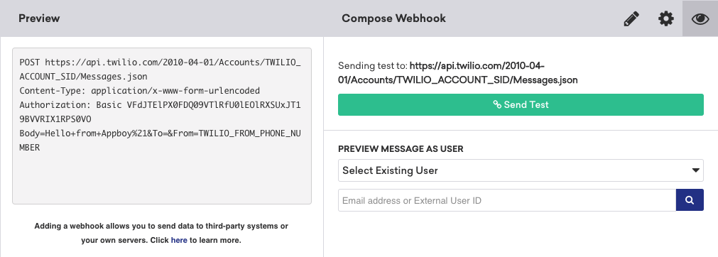 Webhook-Vorschau